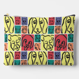 Bold Color Dog Faces Etui