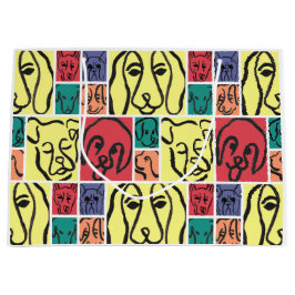 Bold Color Dog Faces Groot Cadeauzakje