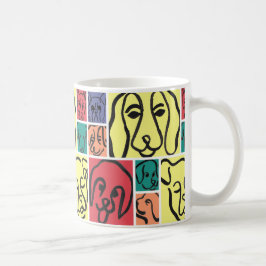 Bold Color Dog Faces Koffiemok