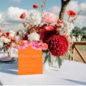 Bold Color Floral Wedding Invitation