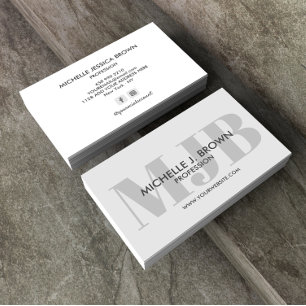 BOLD COLOR MONOGRAM PROFESSIONAL SOCIAL ACCOUNT VISITEKAARTJE