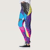 Bold Colorful Abstract Floral Pattern Leggings (Links)