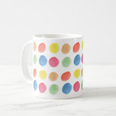 Bold Colorful Waterverf Dotty Blobs Koffiemok (Voorkant links)