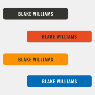 Bold Colors Boy Name School Labels
