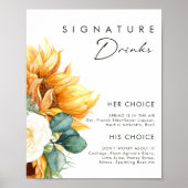 Bold Country Sunflower | handtekening drankjes bor Poster (Voorkant)