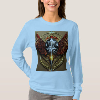 Bold Crystal Eagle Embleem T-shirt: Embrace Fearle T-shirt