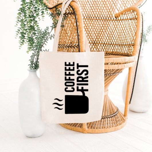 Bold Cup with Steam Tote Bag Design