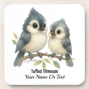 Bold Curious Tufted Titmouse Bier Onderzetter