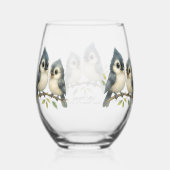 Bold Curious Tufted Titmouse Wijnglas Zonder Voet (Achterkant)