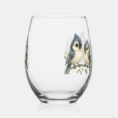 Bold Curious Tufted Titmouse Wijnglas Zonder Voet (Links)