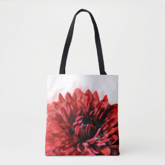 Bold Dahlia Waterverf Crimson Draagtas