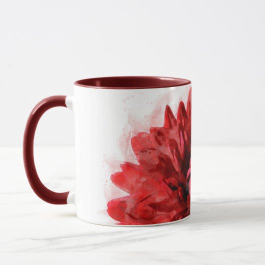 Bold Dahlia Waterverf Crimson Mok (Links)