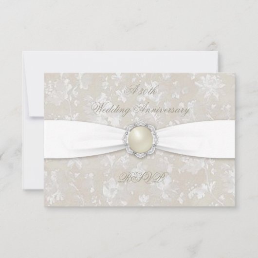 Bold Damask 30e anniversaire Mariage RSVP (Devant)