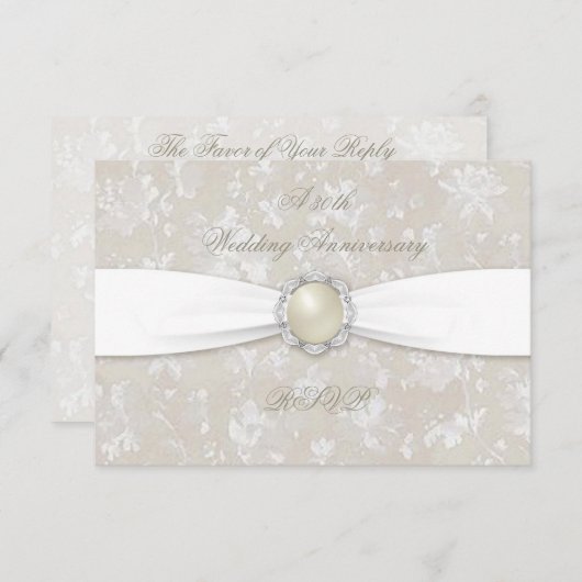 Bold Damask 30e anniversaire Mariage RSVP (Devant / Derrière)