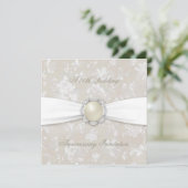 Bold Damask 30th Mariage Invitation Carré de l'ann (Debout devant)