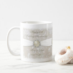 Bold Damask 30th Wedding Jubileum Coffee Mok