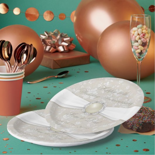 Bold Damask 30th Wedding Jubileum Paper Bord (Multi)