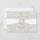 Bold Damask 30th Wedding Jubileum RSVP (Voorkant)