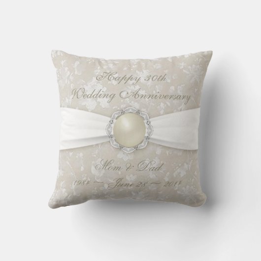 Bold Damask 30th Wedding Jubileum Sierkussen (Achterkant)