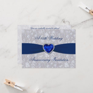 Bold Damask 45th Anniversary 4.5x6.25 Invitation