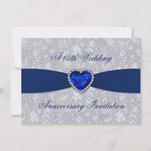 Bold Damask 45th Anniversary 4.5x6.25 Invitation (Devant)