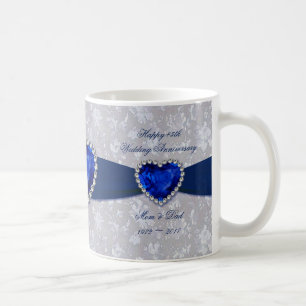Bold Damask 45th Wedding Jubileum Coffee Mok
