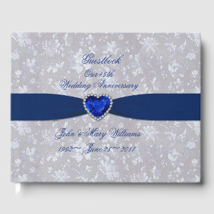 Bold Damask 45th Wedding Jubileum Guestbook Gastenboek