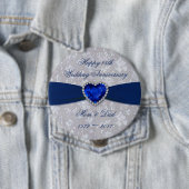 Bold Damask 45th Wedding Jubileum Magnet Ronde Button 4,0 Cm (In situ)