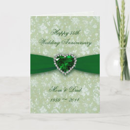 Bold Damask 55th Wedding Jubileum Kaart