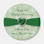 Bold Damask 55th Wedding Jubileum Magnet Magneet (Voorkant)