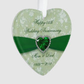 Bold Damask 55th Wedding Jubileum Ornament (voorkant)