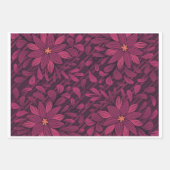 Bold Dark Magenta Floral Pattern Wrapping Paper (Voorkant 2)