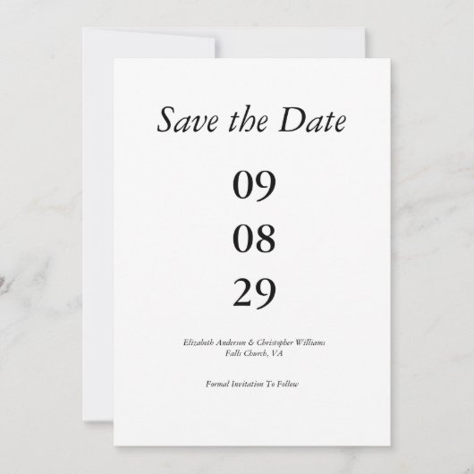 Bold Date Minimalist Wedding Save the Date QR code Kaart (Voorkant)
