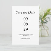 Bold Date Minimalist Wedding Save the Date QR code Kaart (Staand voorkant)
