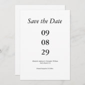 Bold Date Minimalist Wedding Save the Date QR code Kaart (Voorkant / Achterkant)