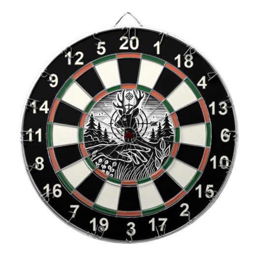 Bold Deer Target Forest Art Dartbord (Voorkant)