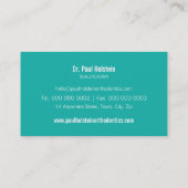 BOLD DENTIST CARTE DE VISITE :: logo de dent moder (Dos)