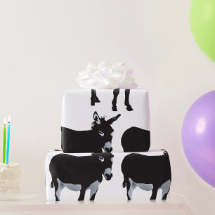 Bold Donkey Silhouette Boerderij Animal Cadeaupapier