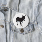 Bold Donkey Silhouette Boerderij Animal Ronde Button 7,6 Cm (In situ)