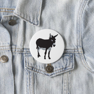 Bold Donkey Silhouette Boerderij Animal Ronde Button 7,6 Cm