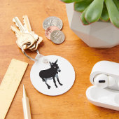 Bold Donkey Silhouette Boerderij Animal Sleutelhanger