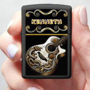Bold Dragon en Gitaar Ontwerp in Gold