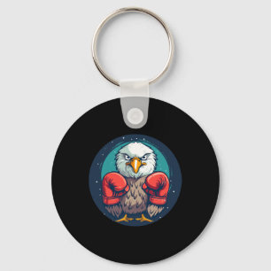 Bold Eagle met bokshandschoenen voor een krachtige Sleutelhanger