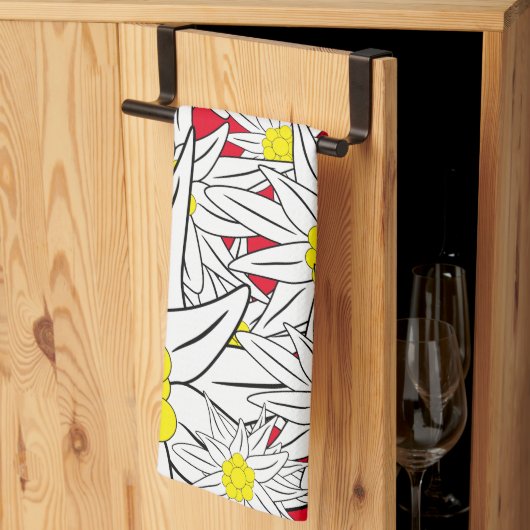 Bold Edelweiss Pattern Kitchen Towel Theedoek (Derde Gevouwen)