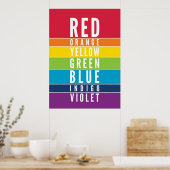 BOLD EDUCATIONAL CLASSROOM-regenboogkleurenkaart Poster (Keuken)