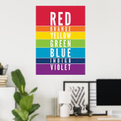 BOLD EDUCATIONAL CLASSROOM-regenboogkleurenkaart Poster (Thuiskantoor)