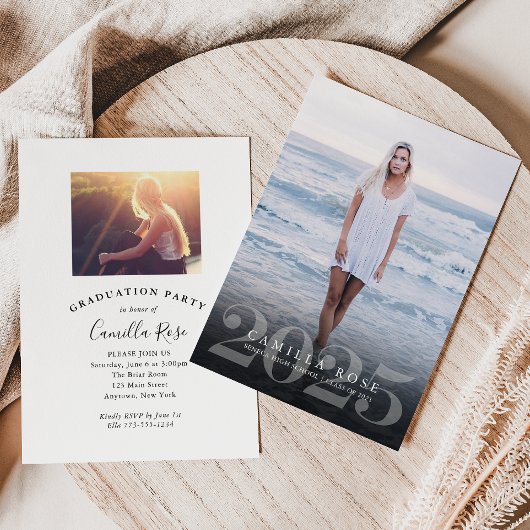 Bold Elegance 2025 Afstuderen Fotouitnodiging Kaart