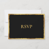 Bold Elegance Luxe Gold Edge Black Wedding RSVP (Dos)