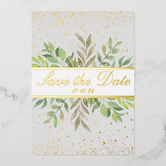 BOLD | Elegant & Modern Goud  Bewaar De Datum  Folie Uitnodiging