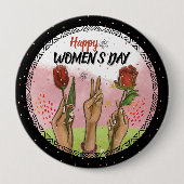 Bold & Empowering: Modern WOMEN'S DAY Statement  Ronde Button 4,0 Cm (Voorkant)